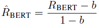 Equation for the rescaled BERTScore.